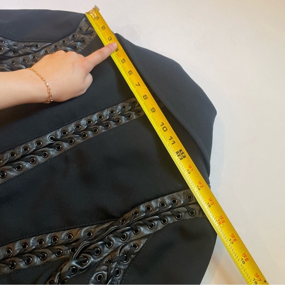 Dolce & Gabbana Wool Leather Lace Up Coat Double Breasted 40 Leather Fringe $9K - Picture 14 of 14